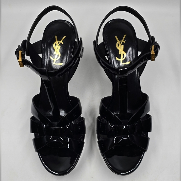 YSL Tribute Platform Sandals Vitello Vernice Soft - 38 - Picture 3 of 16